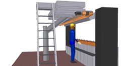 Figure 2: A rail system attached to the blank side of the IS machine (production model)