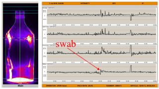 Figure 3: Birdswing detected and rejected. Root cause in swabbing. Improving swabbing leads to preventing this defect from being produced