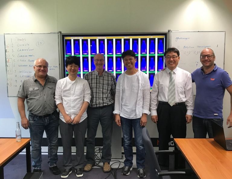 Mr. Young-Chan Ji (second from the left) and Mr. Chanrok Oh (fourth from the left) amongst XPAR Vision Consultants/Trainers, Field Service Engineer and Mr. Kim (second from the right), XPAR Visions agent in S-Korea