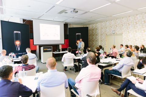 Prof. Dr. Ing. Heiko Hessenkemper (Technical University Freiberg, Germany) explaining “Technological Perspectives for the container glass forming process”.